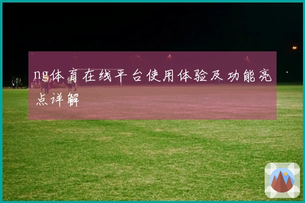 ng体育在线平台使用体验及功能亮点详解
